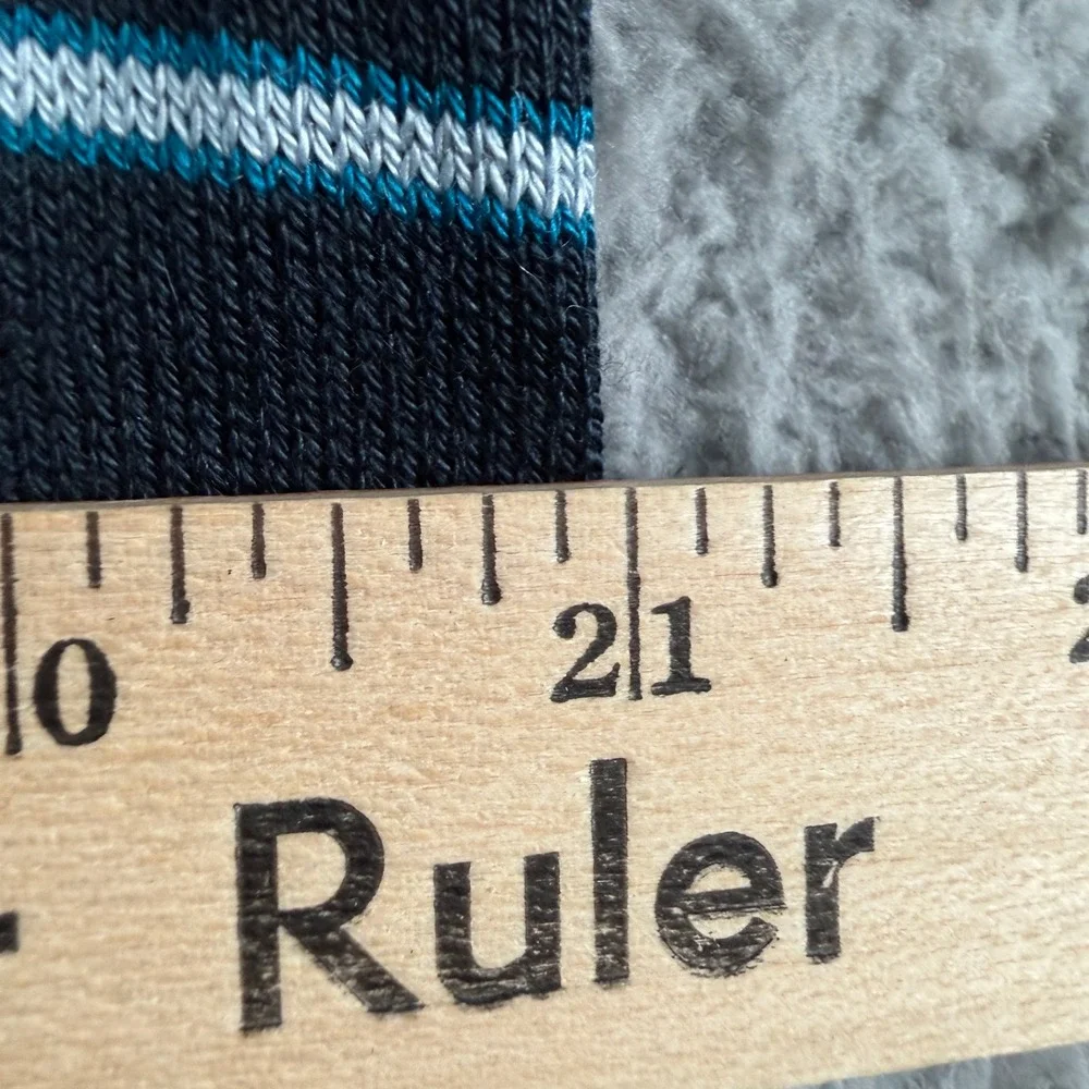 Banana‎ Republic Sweater Mens M Black Blue Striped V-Neck Silk Cashmere Knit